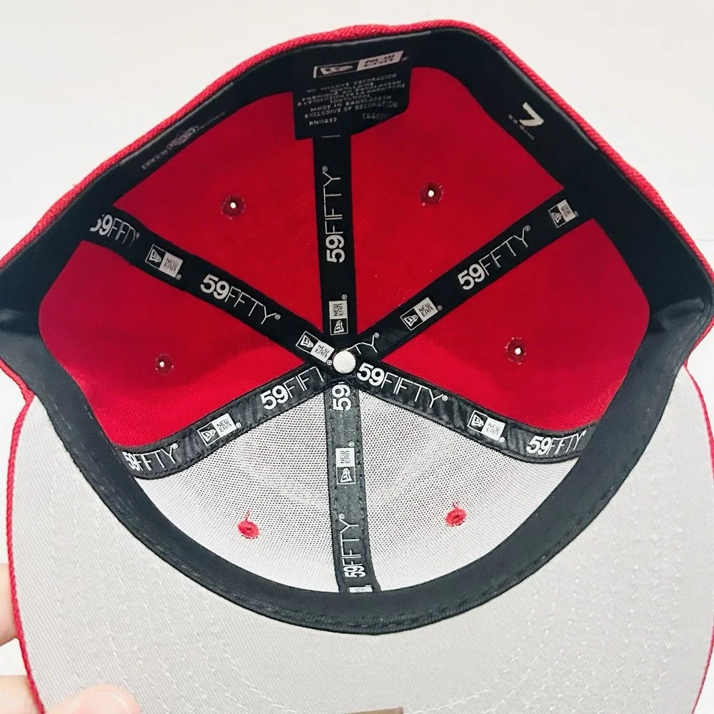 New Era Tulsa Oilers Team Logo MiLB 59FIFTY Fitted Hat Sz 7 Red Scarlet Baseball